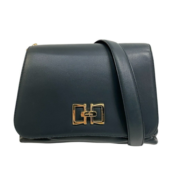 Salvatore Ferragamo Handbags - Salvatore Ferragamo Turnlock Shoulder Bag for Women, Navy Z0013025